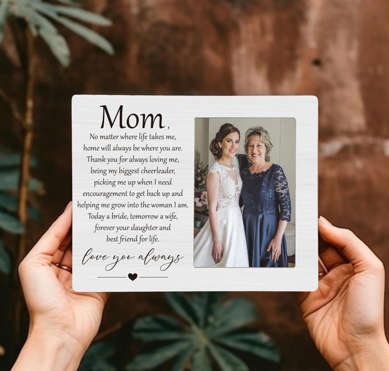 CAIFZ Mom Love You Forever Wedding Picture Frame, Mother of the Bride Photo Frame, 4x6 inch Photo - Image 2